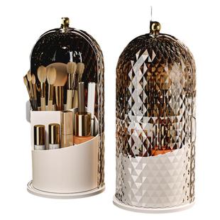 轻奢旋转化妆刷收纳筒防尘梳妆台桌面眉笔美妆刷子收纳盒笔筒笔架