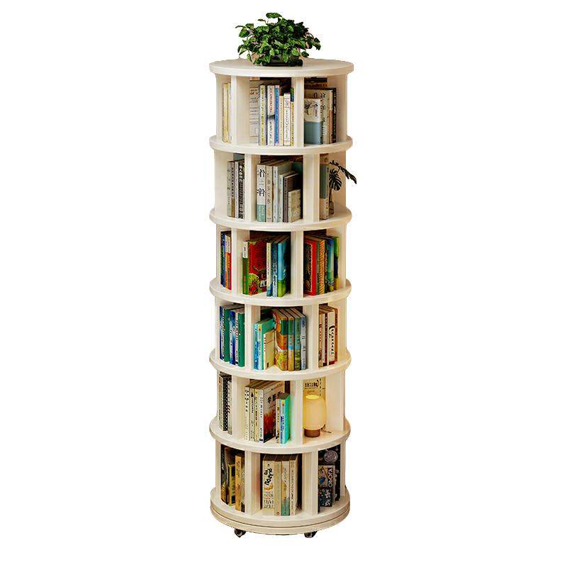 实木旋转书架可移动360度落地置物架客厅沙发旁窄柜转角靠墙书柜