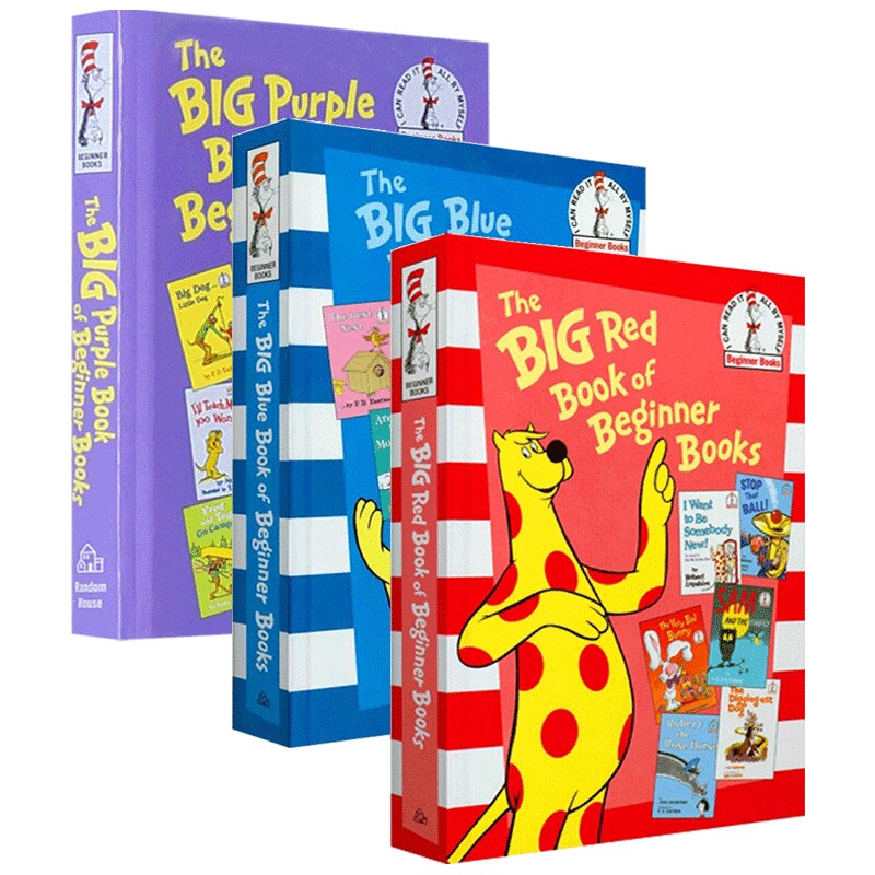 华研原版 苏斯博士大红蓝紫书3册合集 英文原版进口绘本 The Big Purple Book of Beginner Books Dr Seuss儿童启蒙图画故事书单