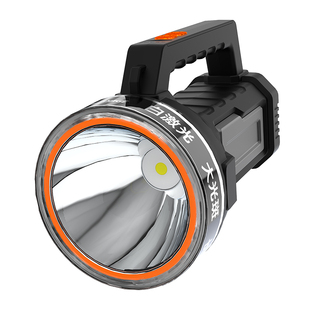 雅格手电筒强光充电户外远射大功率超亮探照灯太阳能手提电筒家用