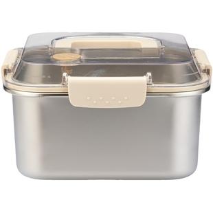 摩登主妇食品级不锈钢饭盒上班族大容量打包水果便当盒手提保鲜盒