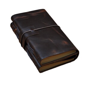 牛皮复古本活页记事日记本 旅行真皮本高档礼品手帐本皮面对影望