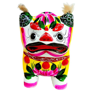 高密泥塑泥老虎中国风传统手工艺品摆件泥叫虎中国特色礼品送老外