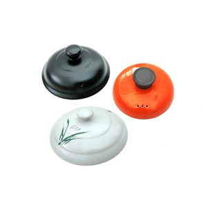 陶瓷砂锅盖子单盖通用配件苏泊尔盖家用炖锅黄橙色瓷煲炖锅锅黑盖