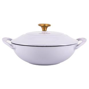 立德尔珐琅锅铸铁双耳小炒锅一人食锅炒菜锅家用不粘锅铁锅电磁炉