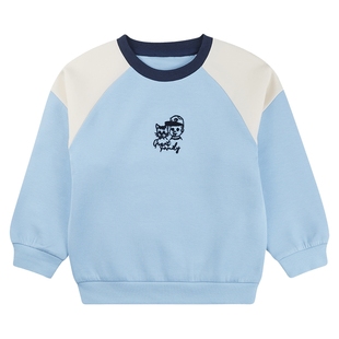 歌瑞家童装男童卫衣秋装新款儿童撞色长袖帅气中大童空气棉乐友