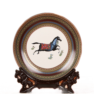 景德镇陶瓷器 欧式马盘子 花盘 挂盘 东南亚家居装饰工艺品摆设