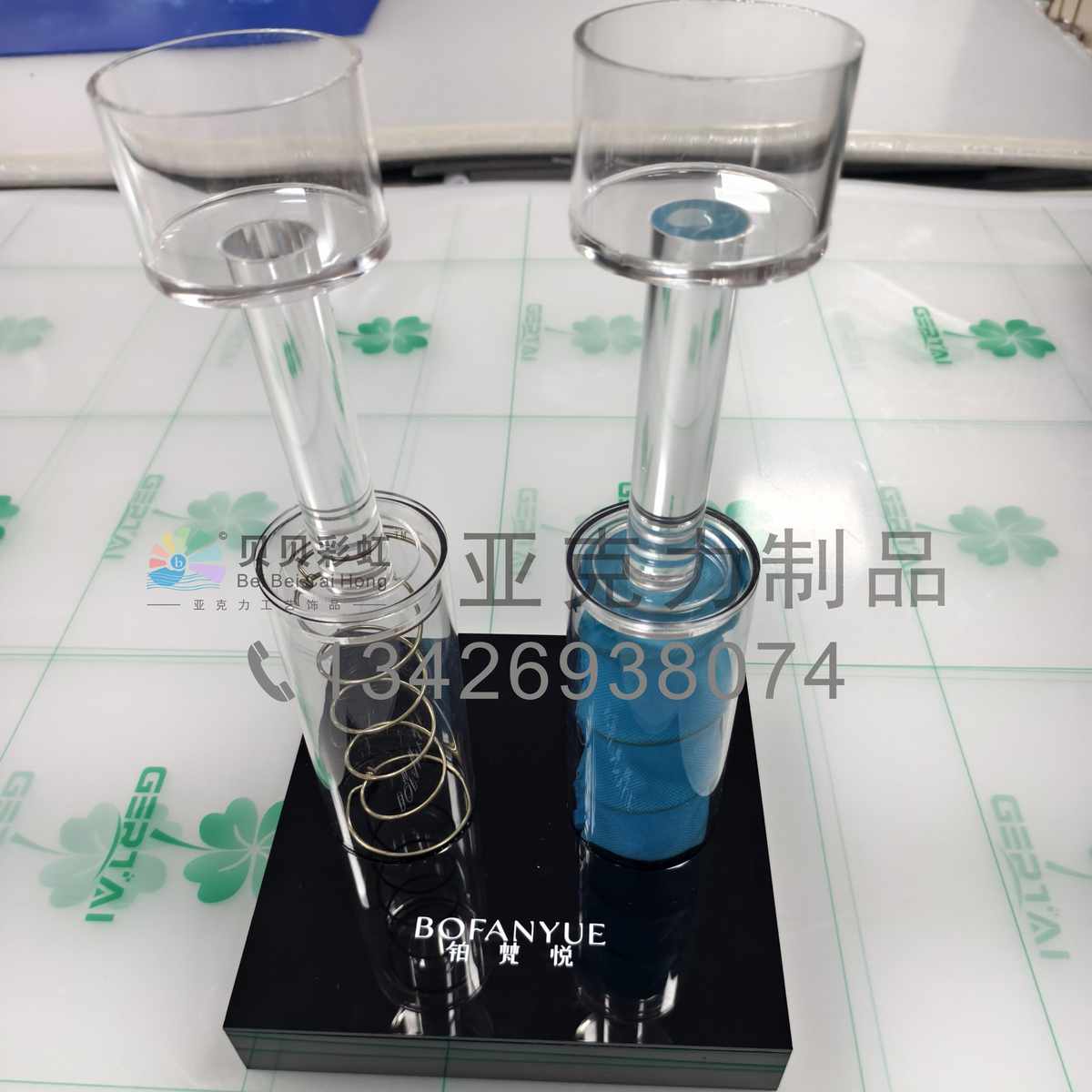 亚克力弹簧测试展示架床垫材料道具演示器透明有机玻璃收纳圆筒管