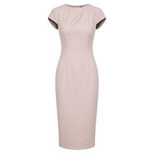6年经典复刻樱花粉醋酸连衣裙高级感无袖修身通勤中长裙