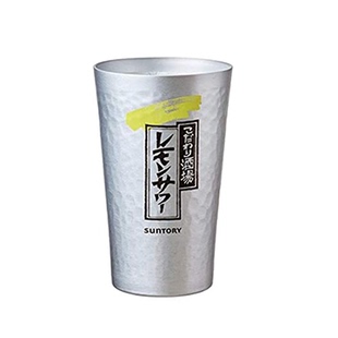 日本进口三得利日式精致酒场酒屋杯子专用柠檬苏打酒水杯银色嗨棒