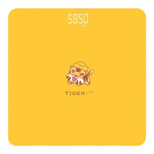 新款虎年图案电子称家用精准小型卡通隐屏体重秤USB充电男女减肥