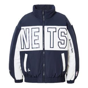 杰克琼斯NBA联名款布鲁克队冬季新款休闲宽松立领羽绒服男款男装