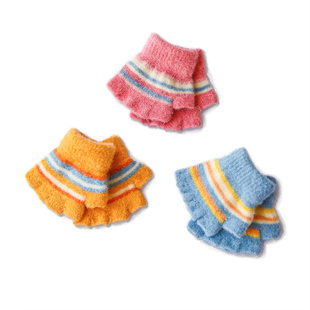 6-12个月婴儿半指手套0-1-2-3岁宝宝弹力手套男女童魔术针织手套