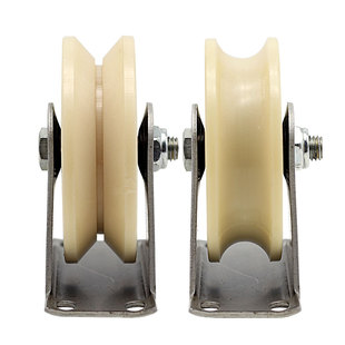 尼龙V型轨道轮U型槽轮塑料单滑轮移动门行车不锈钢大小导向轮配件