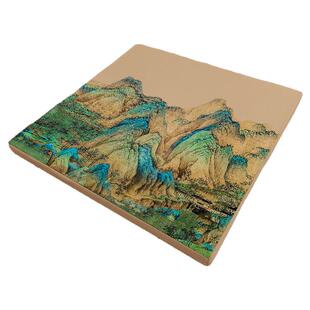 千里江山图国潮风坐垫沙发垫子圈椅垫太师椅官帽椅屁垫罗汉床睡垫