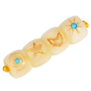 精品蜜蜡琥珀日月星辰腰珠隔珠猴头金刚星月菩提佛珠手串diy配饰