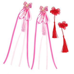 儿童超仙头饰中国女童发饰古代流苏步摇发夹宝宝古装汉服古风发卡