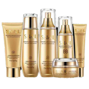 一枝春蜗牛舒润保湿六件套装洗面奶补水乳液面霜精华玻尿酸护肤品