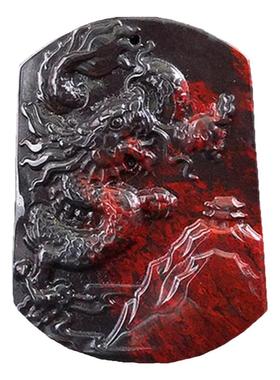 天然桂林鸡血玉十二生肖吊坠男女