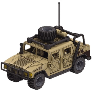 中国积木男孩子拼装军事悍马车装甲车特种兵人仔士兵儿童益智玩具
