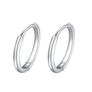 S999纯银养耳洞耳环2025新款爆款女耳骨环男素圈黑色耳圈单只耳饰