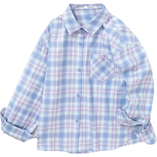 巴拉巴拉女童长袖衬衫中大童格子衬衣春秋季新款宝宝加绒上衣儿童