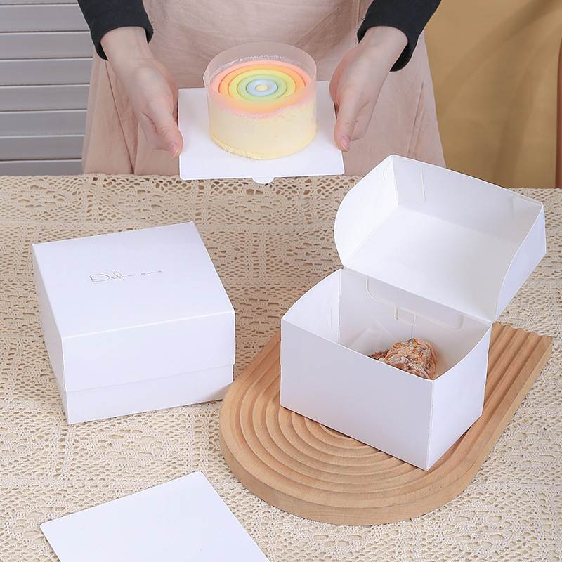 巴斯克打包盒2/3寸4点心切块分装蛋糕寸烘焙盒环保四寸包装盒盒子