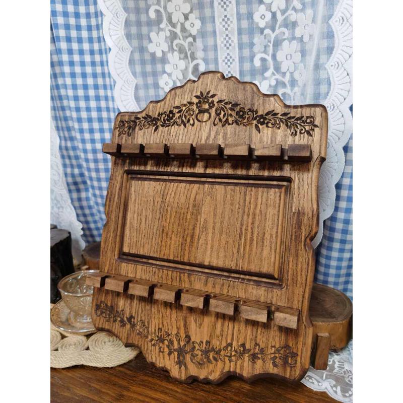 新款复古原木汤勺架咖啡厅壁挂装饰架实木汤勺架中古置物架