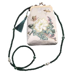 高品质苏绣新中式旗袍包手机包汉服马面裙手拿包女链条斜挎小包包