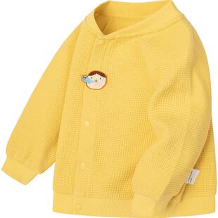 迷你巴拉巴拉秋季新款男童女童华夫格外套宝宝纯棉宽松棒球服夹克