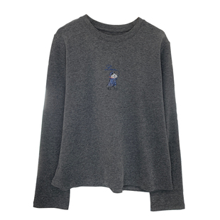 正肩合身保暖磨毛长袖T恤女秋冬厚亲肤高弹卡通内搭圆领百搭上衣