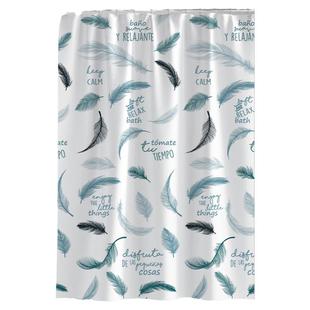 简系浴帘防霉浴室窗帘涤纶防水布免打孔淋浴套装洗澡卫生间隔断帘