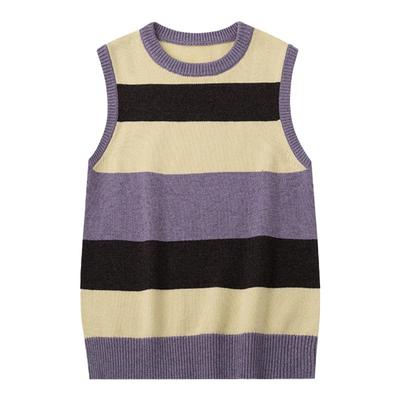 循环档案撞色羊毛背心