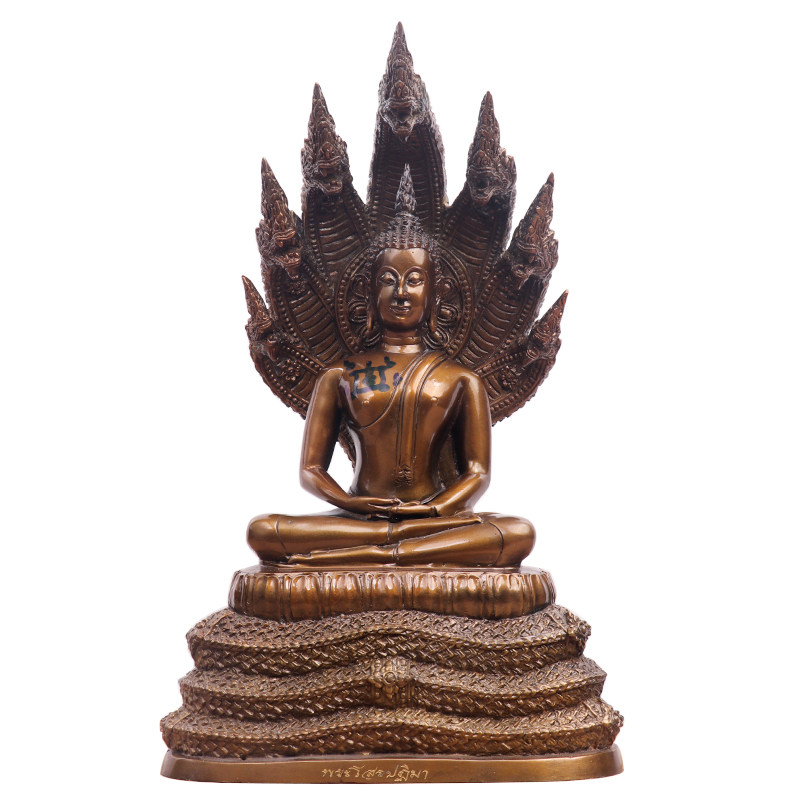泰国佛牌瓦诺寺七龙佛铜制摆件