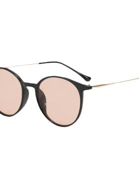 黑框茶色墨镜女复古橘黄色太阳镜