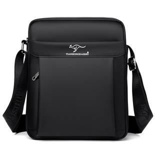 帅桐袋鼠斜挎包男2025新款商务通勤包大容量单肩包外出便携公文包