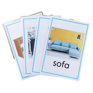 家具日常生活用品英语闪卡32种单词卡片幼儿小学教师彩图塑封教具