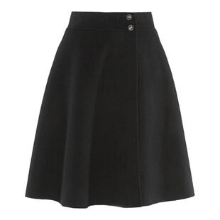 黑色妮子半裙女秋冬短款伞裙2025新款遮胯显瘦高腰毛呢半身裙短裙