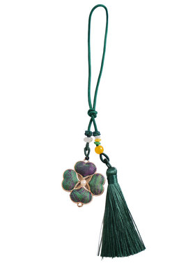 宋锦新中式四叶草吊坠项坠