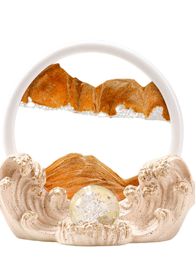 风生水起创意沙漏客厅玄关办公室装饰品轻奢高级感小众流沙画摆件