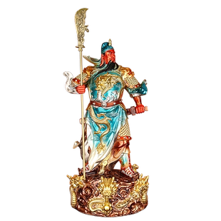 《九龙关公》全铜关二爷神像武财神关羽摆件客厅家用办公室供奉像