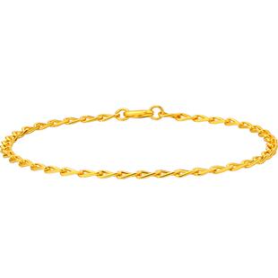 明牌珠宝足金KINGDOM手链 黄金几何链环时尚简约女链ins风AFK0200