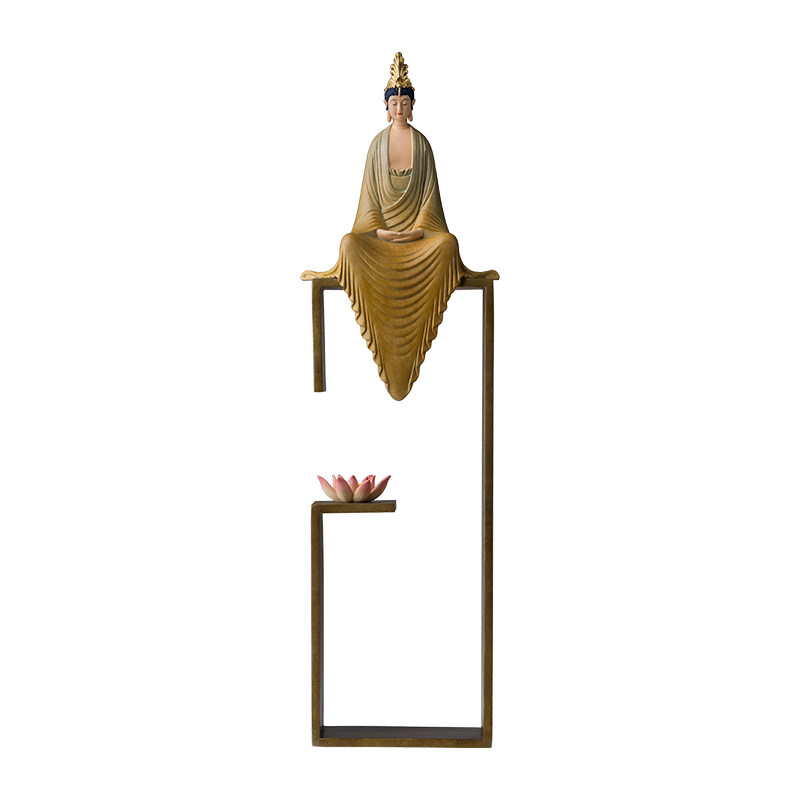 铜师傅《听莲》铜摆件
