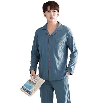 长袖秋季全棉开衫男款大码家居服