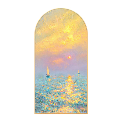 法式日出拱门玄关装饰画
