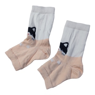 女士护脚踝中筒半截袜子棉混舒适居家卡通可爱露趾袜子女库存尾货