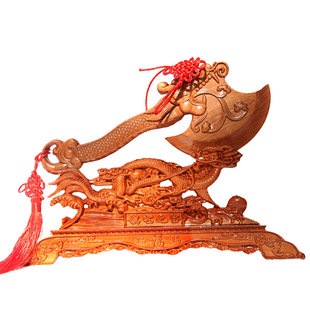 正宗肥城斧头挂件纯桃木斧子客厅摆件结婚坐福乔迁搬家木雕挂件