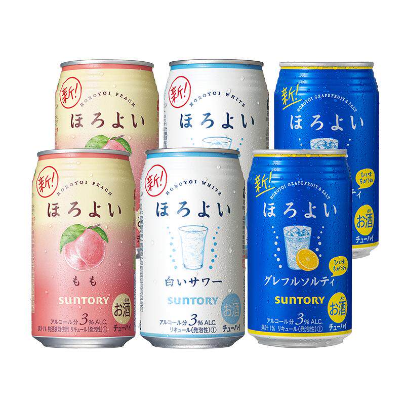 日本进口三得利和乐怡微醺低度预调鸡尾酒白桃多口味350mL*6罐