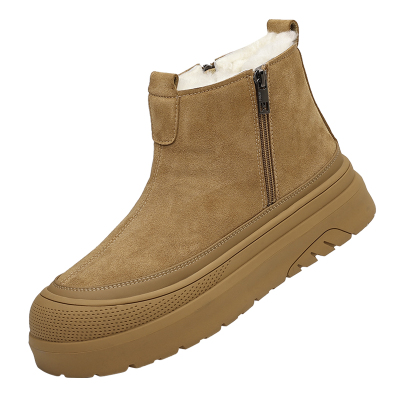 冬季男士棉鞋真皮羊毛男鞋保暖鞋