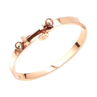 手镯女手饰品 网红18K玫瑰金韩版学生简约百搭手环男钛钢潮人个性